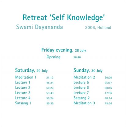 Retreat Self Knowledge - Swami Dayananda - Afbeelding 2